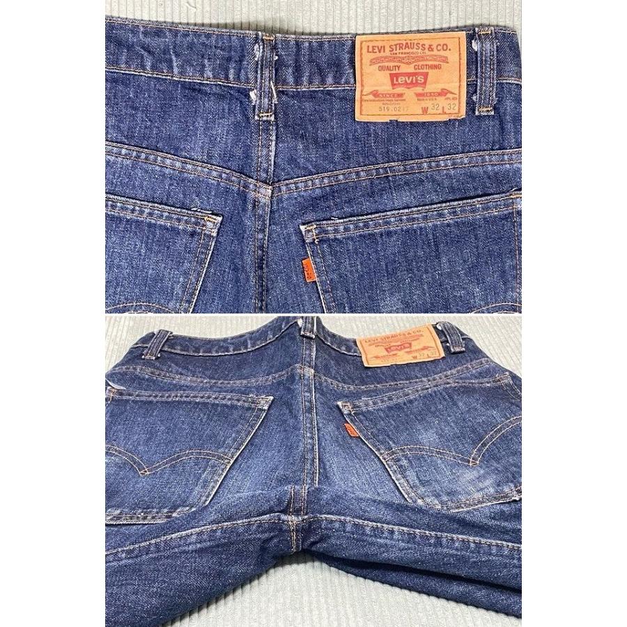 80's 1981 米国製 532工場 リーバイス LEVI'S 519-0217 オレンジタブ インディゴ デニム 裾チェーン 表記W32L32 実寸W80L81 [i-0036] | Levi's | 09