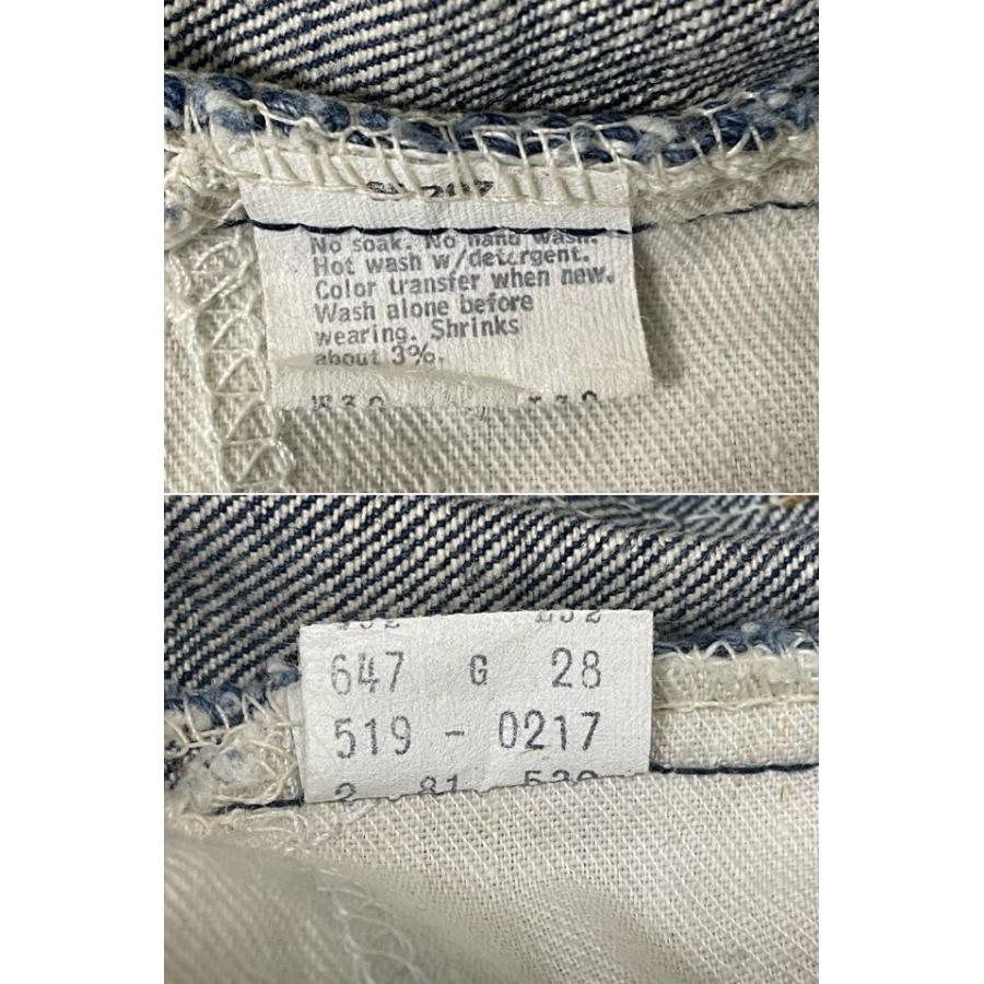 80's 1981 米国製 532工場 リーバイス LEVI'S 519-0217 オレンジタブ インディゴ デニム 裾チェーン 表記W32L32 実寸W80L81 [i-0036] | Levi's | 03