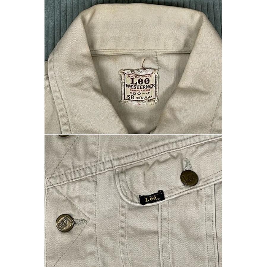 60's 米国製 UNION MADE リー Lee 100-J ビンテージ ジャケット ウエスターナー WESTERNER コットンサテン 生成り 38 REG 身幅53  [i-0044] | Lee | 02