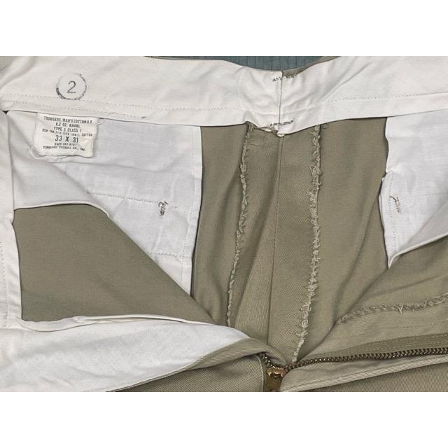 70's 米軍 us army trousers 8405-163-8701 チノパン 軍チノ カーキ RAPIDジップ 33x31 実寸W78L74 [i-0049] | MILITARY | 05