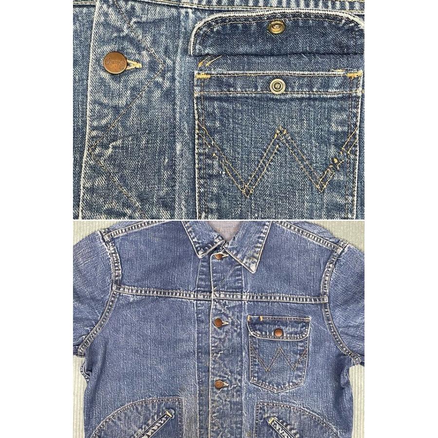 60's 米国製 ラングラー Wrangler 111MJ 3ポケット ビンテージ デニムジャケット 左綾 着丈59 肩幅49 身幅59  [i-0055] | Wrangler | 03
