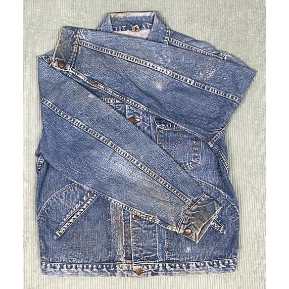 60's 米国製 ラングラー Wrangler 111MJ 3ポケット ビンテージ デニムジャケット 左綾 着丈59 肩幅49 身幅59  [i-0055] | Wrangler | 01