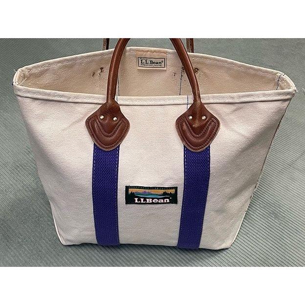80's 米国製 L.L.Bean エルエルビーン ビンテージ トートバッグ レザーハンドル カタディンロゴ 耳あり パープル [i-0056] | L.L.Bean | 01