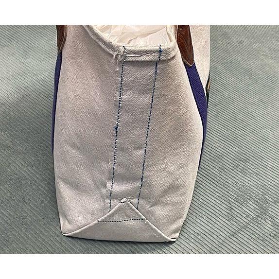 80's 米国製 L.L.Bean エルエルビーン ビンテージ トートバッグ レザーハンドル カタディンロゴ 耳あり パープル [i-0056] | L.L.Bean | 07