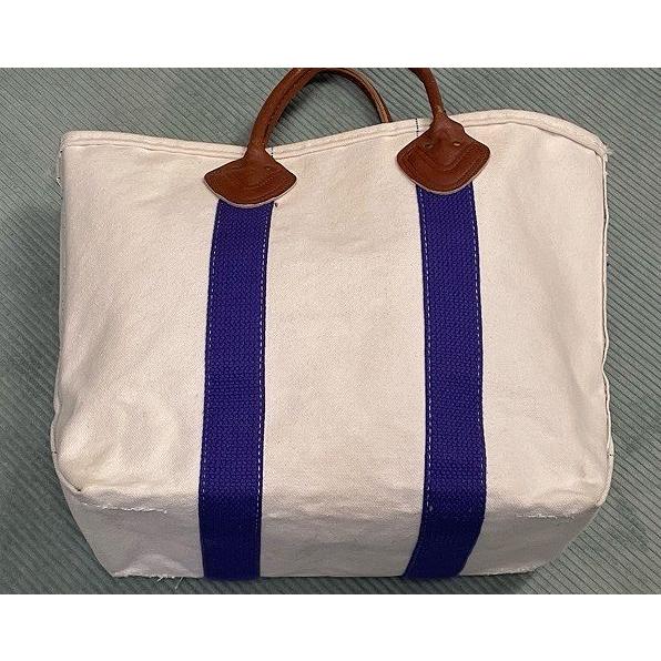 80's 米国製 L.L.Bean エルエルビーン ビンテージ トートバッグ レザーハンドル カタディンロゴ 耳あり パープル [i-0056] | L.L.Bean | 05