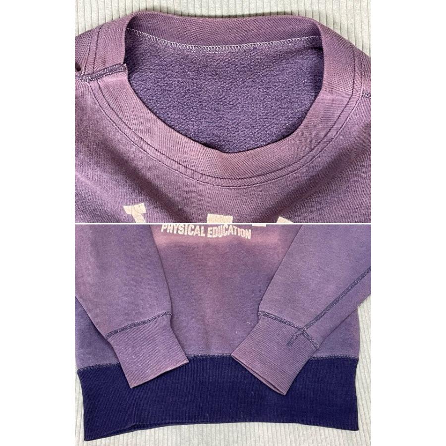 50's 60's ビンテージ スウェット L.I.U 4段 セットインスリーブ ツートン リブ長 ネイビー フェード ナス紺 肩幅50 身幅47   [i-0076] | VINTAGE | 03