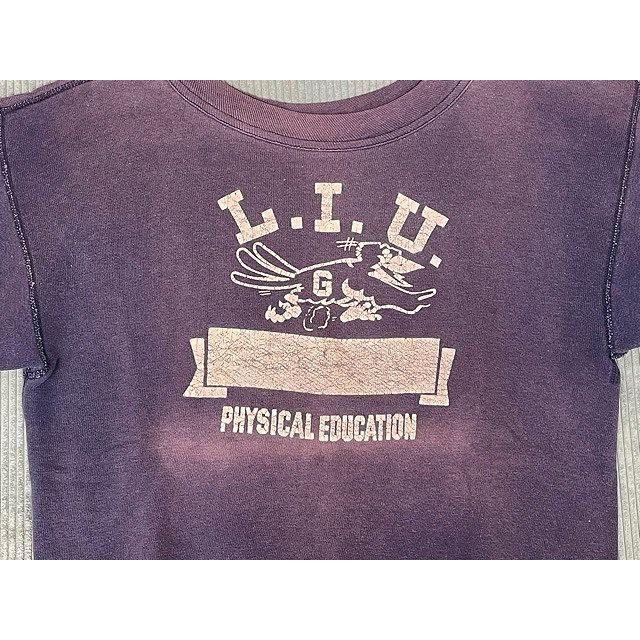 50's 60's ビンテージ スウェット L.I.U 4段 セットインスリーブ ツートン リブ長 ネイビー フェード ナス紺 肩幅50 身幅47   [i-0076] | VINTAGE | 01