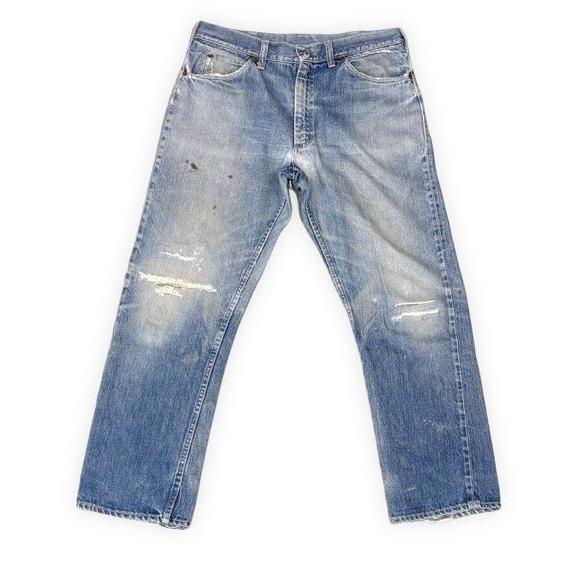 50's 60's 米国製 ビンテージ PENNEY'S FOREMOST ぺニーズ フォアモースト デニム グリッパー 片耳 裾チェーン 実寸W86L74 [i-0115] | Levi's