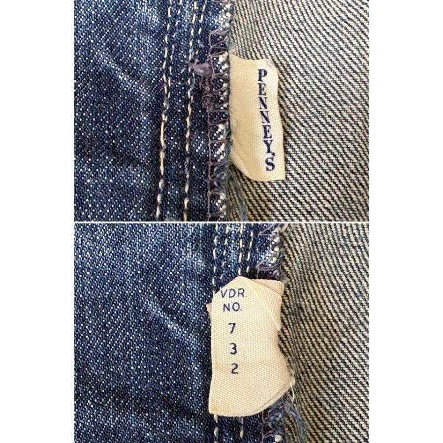 50's 60's 米国製 ビンテージ PENNEY'S FOREMOST ぺニーズ フォアモースト デニム グリッパー 片耳 裾チェーン 実寸W86L74 [i-0115] | Levi's | 02