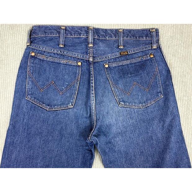 70's 米国製 白タグ ラングラー Wrangler ビンテージ デニムパンツ 13MWZ 左綾 インディゴ 表記W34L29 実寸W82L70 [i-0128] | Wrangler | 08