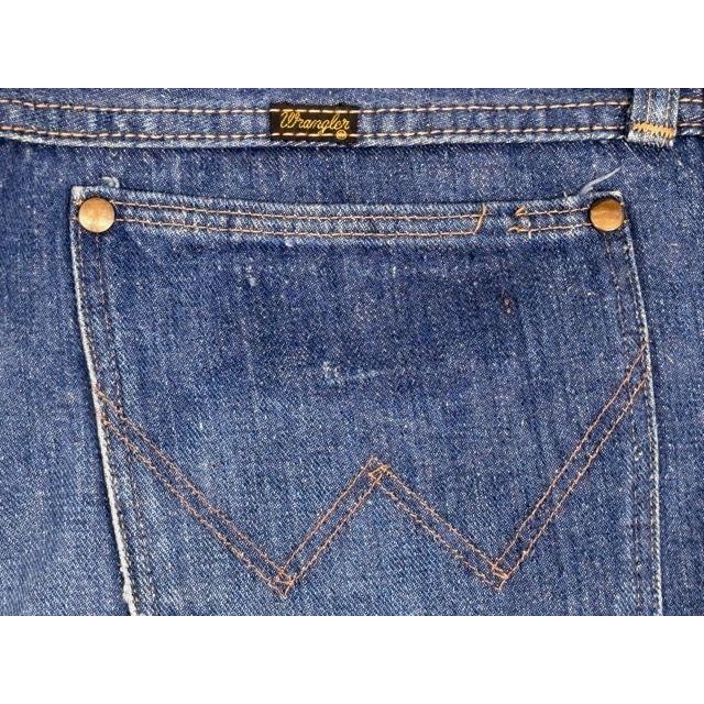 70's 米国製 白タグ ラングラー Wrangler ビンテージ デニムパンツ 13MWZ 左綾 インディゴ 表記W34L29 実寸W82L70 [i-0128] | Wrangler | 09