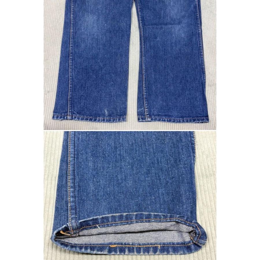 70's 米国製 白タグ ラングラー Wrangler ビンテージ デニムパンツ 13MWZ 左綾 インディゴ 表記W34L29 実寸W82L70 [i-0128] | Wrangler | 05