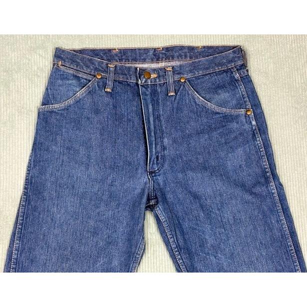70's 米国製 白タグ ラングラー Wrangler ビンテージ デニムパンツ 13MWZ 左綾 インディゴ 表記W34L29 実寸W82L70 [i-0128] | Wrangler | 01