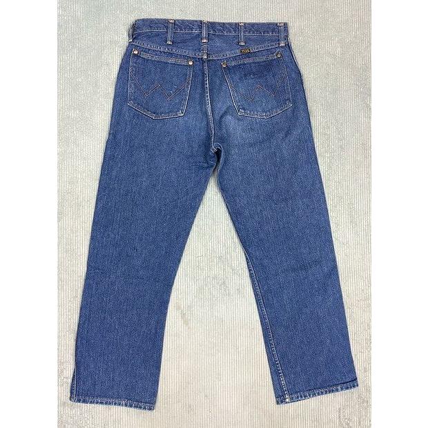 70's 米国製 白タグ ラングラー Wrangler ビンテージ デニムパンツ 13MWZ 左綾 インディゴ 表記W34L29 実寸W82L70 [i-0128] | Wrangler | 07