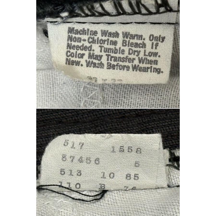 80's 1985 米国製 リーバイス LEVI'S 517-1558 ビンテージ コーデュロイ ブーツカット ブラック 黒 表記W32L32 実寸W80L76 [i-0131] | Levi's | 02