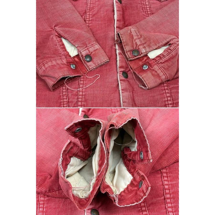 70's 米国製 リーバイス LEVI'S ビンテージ コーデュロイ ジャケット ボア 70506-1583 バーガンディレッド フェード 赤 M 身幅57 [i-0134] | Levi's | 04