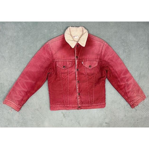 70's 米国製 リーバイス LEVI'S ビンテージ コーデュロイ ジャケット ボア 70506-1583 バーガンディレッド フェード 赤 M 身幅57 [i-0134] | Levi's | 08