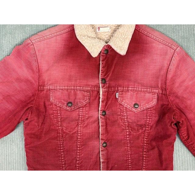 70's 米国製 リーバイス LEVI'S ビンテージ コーデュロイ ジャケット ボア 70506-1583 バーガンディレッド フェード 赤 M 身幅57 [i-0134] | Levi's | 01