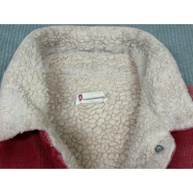 70's 米国製 リーバイス LEVI'S ビンテージ コーデュロイ ジャケット ボア 70506-1583 バーガンディレッド フェード 赤 M 身幅57 [i-0134] | Levi's | 06