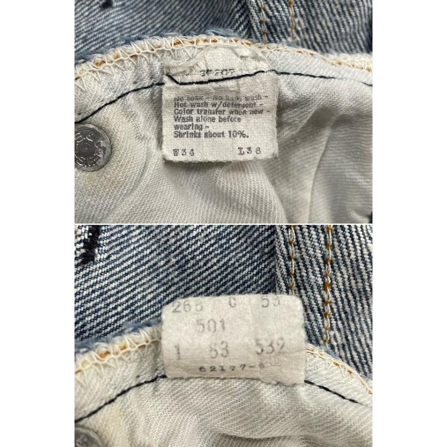 米国製 80's 1983 リーバイス LEVI'S 501 ハチマル 内股シングル 黒カン 裾チェーンステッチ 表記W34L36 実寸W78 L81cm [k-0143]｜highground｜10