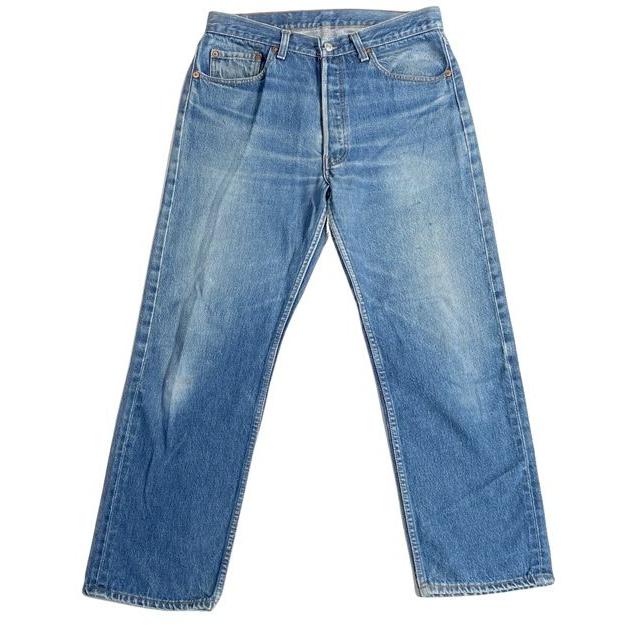 米国製 80's 1988 リーバイス LEVI'S 501 赤文字 色落ち良 ひげ 表記W34L31 実寸W79 L70cm [k-0144