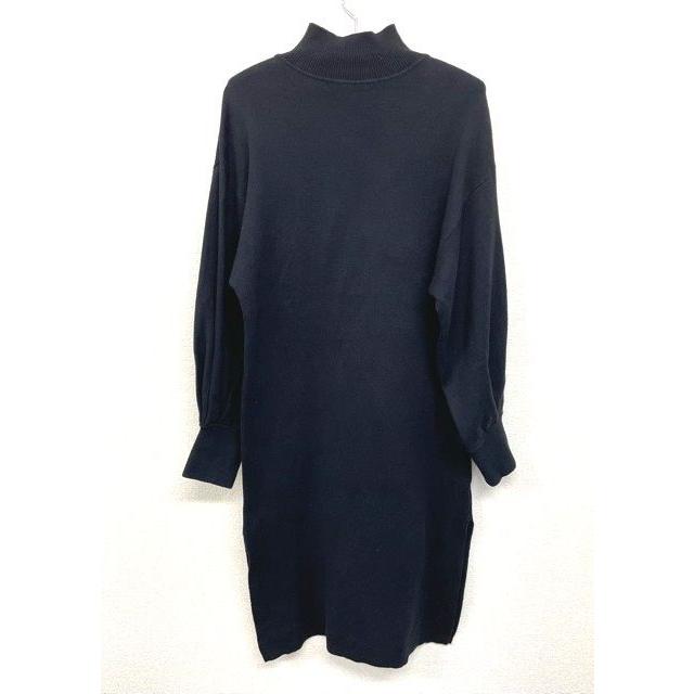 JEANASIS ジーナシス スウェット ワンピース モックネック スリット ブラック フリーサイズ [l-0161] | JEANASIS