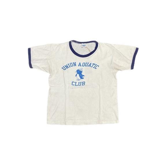 70'S 米国製 MADE IN USA バータグ チャンピオン Champion リンガーT Tシャツ UNAC 染み込みプリント サイズM [l-0206] :l-0206:LOAFERS