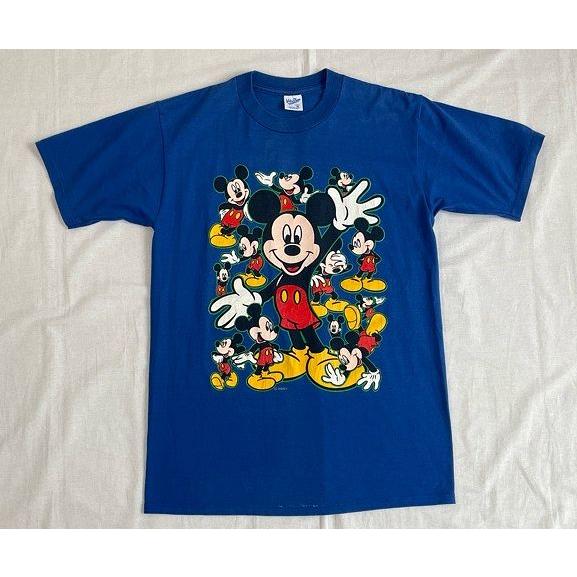 90sUSA製 L vintage ミッキー Tシャツ ベルバシーン ディズニー Velva Sheen（ベルバシーン） 90's ビンテージ 米国製 ディズニー