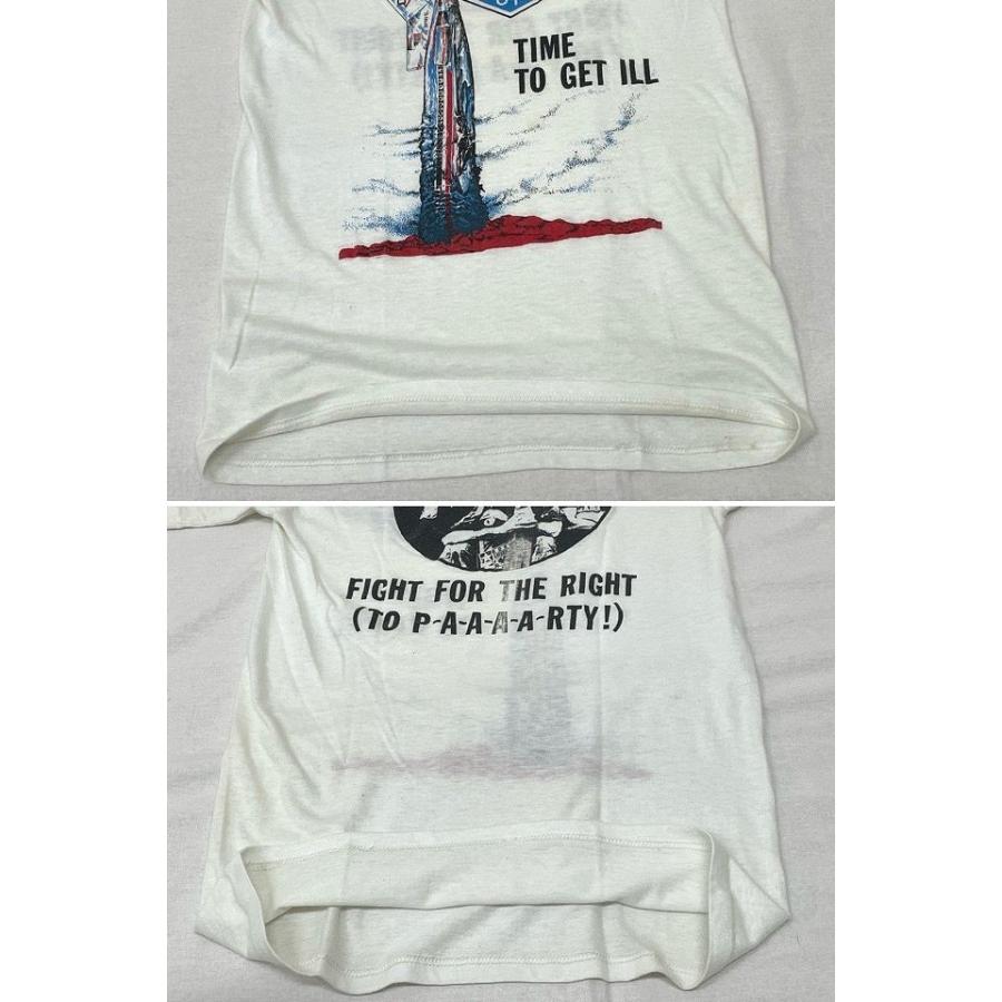 80's ビンテージ バンドT ビースティボーイズ BEASTIE BOYS Tシャツ TIME TO GET ILL / FIGHT FOR THE RIGHT 両面 OMEGAボディ M  [l-0455]｜highground｜07