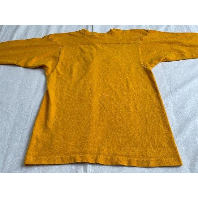 70s CHAMPION フットボールTシャツ M 黄色 バータグ チャンピオン 70s champion チャンピオンバータグフットボールTシャツUSA製