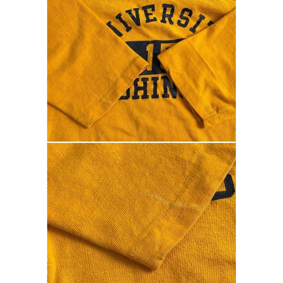 70s CHAMPION フットボールTシャツ M 黄色 バータグ チャンピオン 70s champion チャンピオンバータグフットボールTシャツUSA製