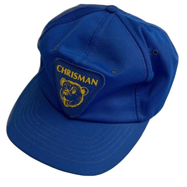 70's 80's アメリカ古着 YOUNG AN MADE IN KOREA キャップ メッシュキャップ  CHRISMAN ブルー スナップバック [l-0727] | VINTAGE