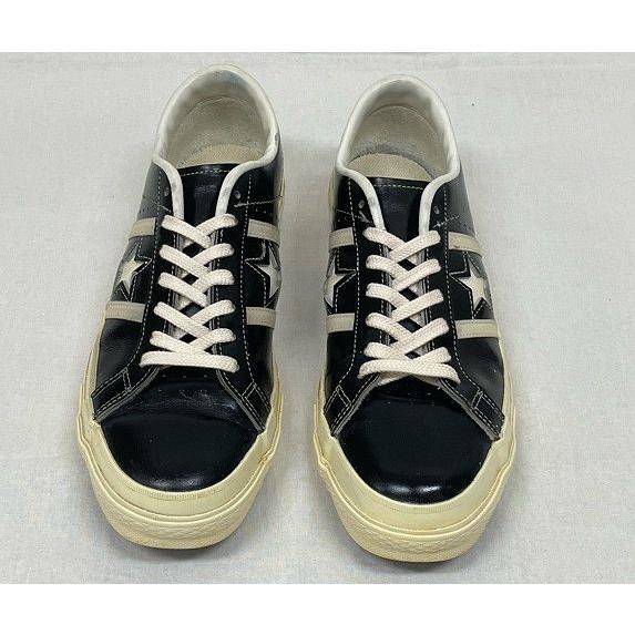 日本製 made in JAPAN コンバース ジャックスター レザー CONVERSE JACK STAR RETRO LEATHER 黒 白 BLACK/WHITE サイズ9.5 28.0 [l-0800]｜highground｜02