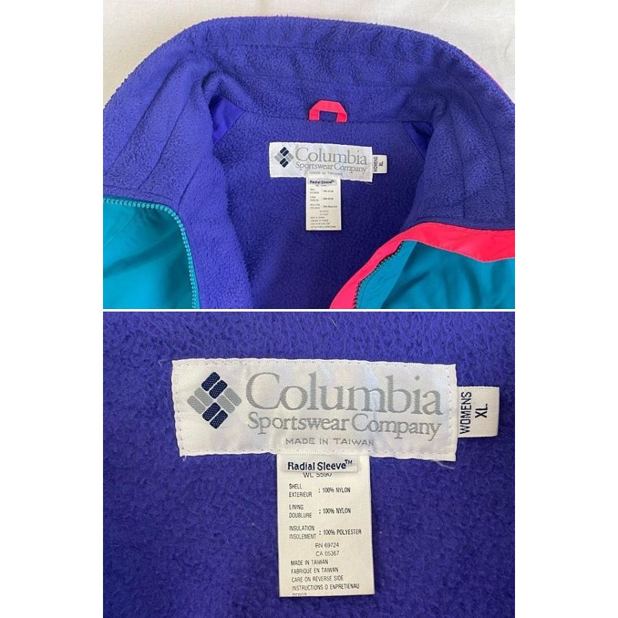 90's コロンビア Columbia ナイロン フリース BALOON TOURS ターコイズ/パープル WOMENS XL [l-0880] | Columbia | 05