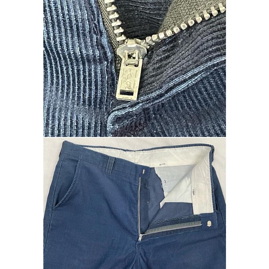 60's 70's 米国製 ビンテージ コーデュロイ トラウザー ワークパンツ TALON ネイビー 実寸W88L75 [l-0883] | VINTAGE | 03