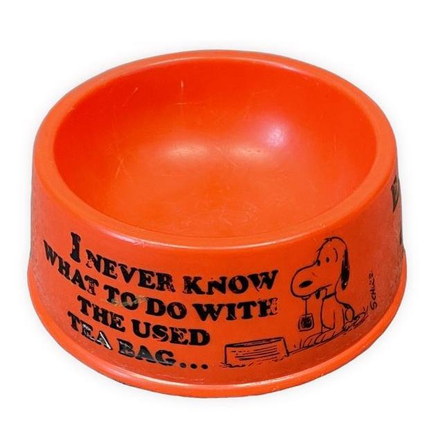70's ビンテージ SNOOPY Dog Dish スヌーピー ドッグディッシュ フードボール united feature syndicate inc オレンジ 直径12cm [l-0909] | 