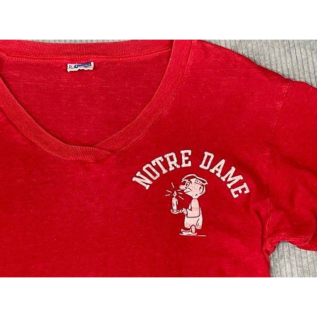 70's champion NOTRE DAME バータグ フットボールtシャツ 希少！70年代中期Champion バータグフットボールT - メルカリ
