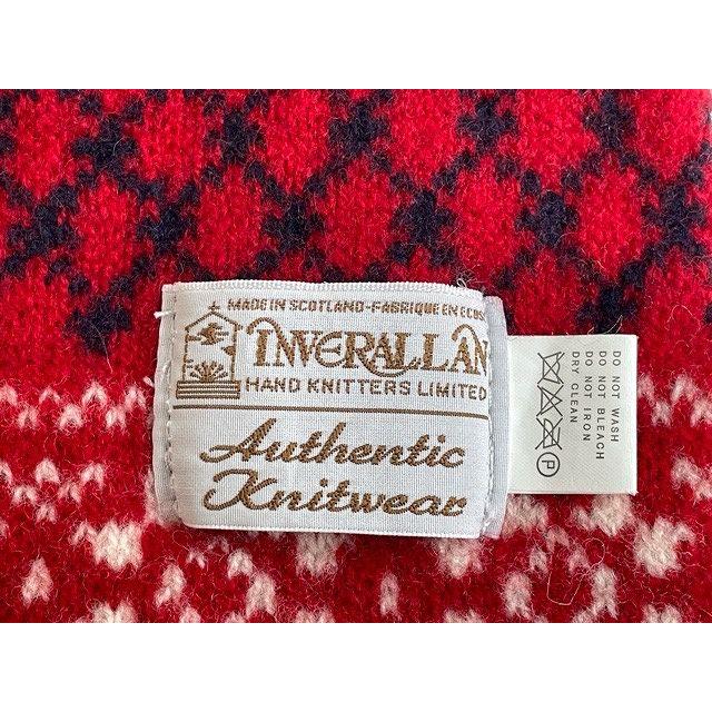 スコットランド製 インバーアラン INVERALLAN スカーフ ウールマフラー ノルディック柄 レッド 幅19 全長165cm [l-2330] | INVERALLAN | 03