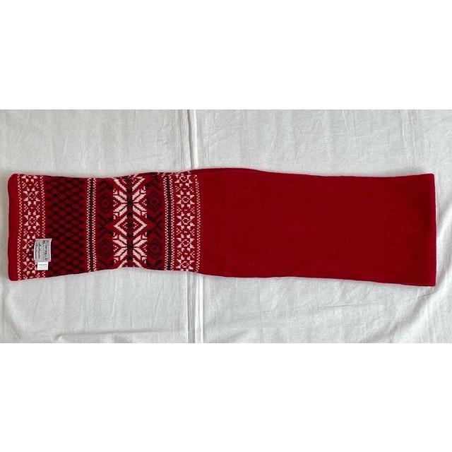 スコットランド製 インバーアラン INVERALLAN スカーフ ウールマフラー ノルディック柄 レッド 幅19 全長165cm [l-2330] | INVERALLAN | 04