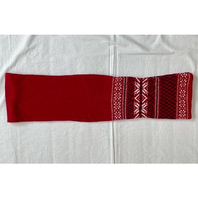 スコットランド製 インバーアラン INVERALLAN スカーフ ウールマフラー ノルディック柄 レッド 幅19 全長165cm [l-2330] | INVERALLAN | 05