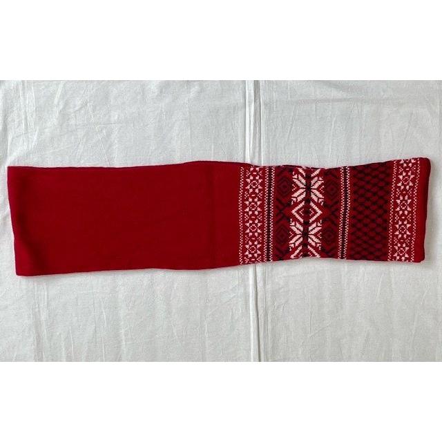 スコットランド製 インバーアラン INVERALLAN スカーフ ウールマフラー ノルディック柄 レッド 幅19 全長165cm [l-2330] | INVERALLAN | 06