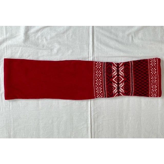スコットランド製 インバーアラン INVERALLAN スカーフ ウールマフラー ノルディック柄 レッド 幅19 全長165cm [l-2330] | INVERALLAN | 07