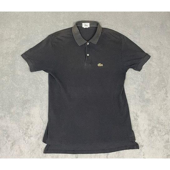 80's 90's 米国製 MADE IN USA ラコステ IZOD LACOSTE ポロシャツ ブラック 強フェード 綿100% 1/2PATRON サイズM  [la-1013] | LACOSTE | 01