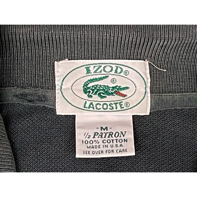80's 90's 米国製 MADE IN USA ラコステ IZOD LACOSTE ポロシャツ ブラック 強フェード 綿100% 1/2PATRON サイズM  [la-1013] | LACOSTE | 04