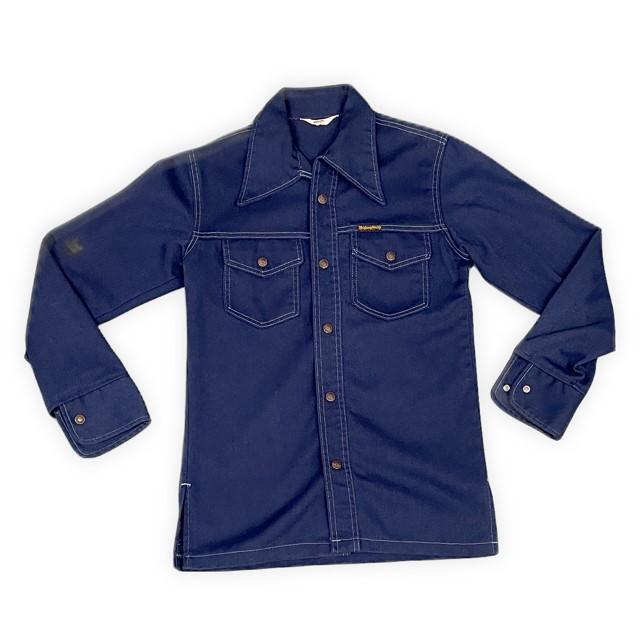 70's MONTGOMERY WARD モンゴメリーワード ビンテージ  シャツジャケット ネイビー オーバーダイ  [la-1019] | VINTAGE