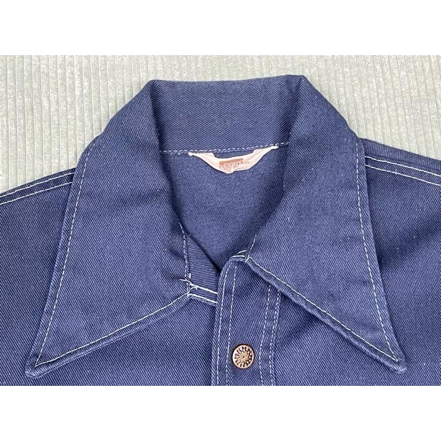 70's MONTGOMERY WARD モンゴメリーワード ビンテージ  シャツジャケット ネイビー オーバーダイ  [la-1019] | VINTAGE | 03