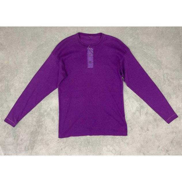 UNKNOWN ヘンリーネック カットソー 長袖 Tシャツ インナー 猫目釦 後