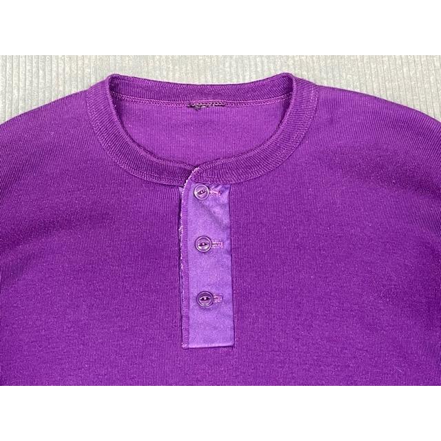 UNKNOWN ヘンリーネック カットソー 長袖 Tシャツ インナー 猫目釦 後