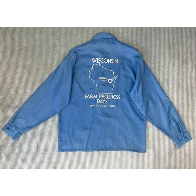 80's 米国製 MADE IN USA Pla-Jac by Dunbrooke ビンテージ ナイロン コーチジャケット WISCONSIN ブルー L [la-1253] | VINTAGE | 07