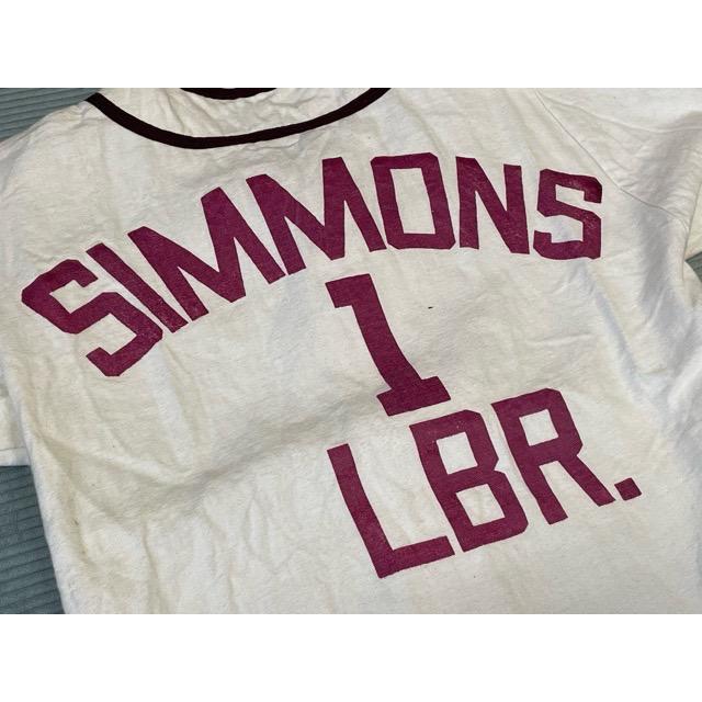 60's 米国製 メイソン MASON ビンテージ ベースボールシャツ 野球 コットン 猫目釦 染込みプリント BOY’S XS [la-1440] | VINTAGE | 05